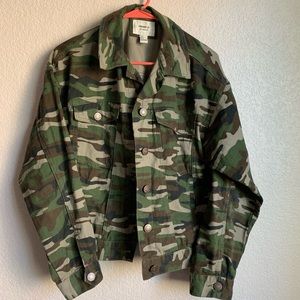 Camo Print Denim Jacket